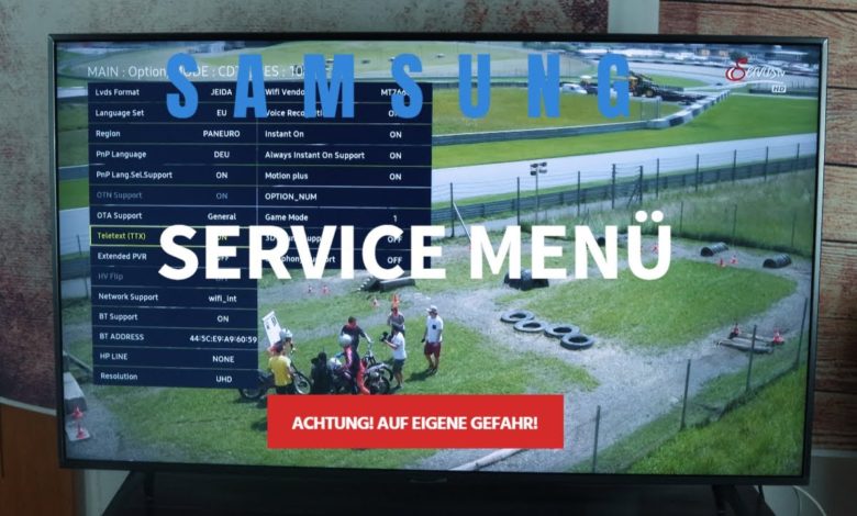 Samsung TV Das Service Menue