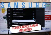 Samsung TV hoher Kontrast amp Menue vergroessern