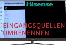 Eingangsquellen umbenennen Hisense TV