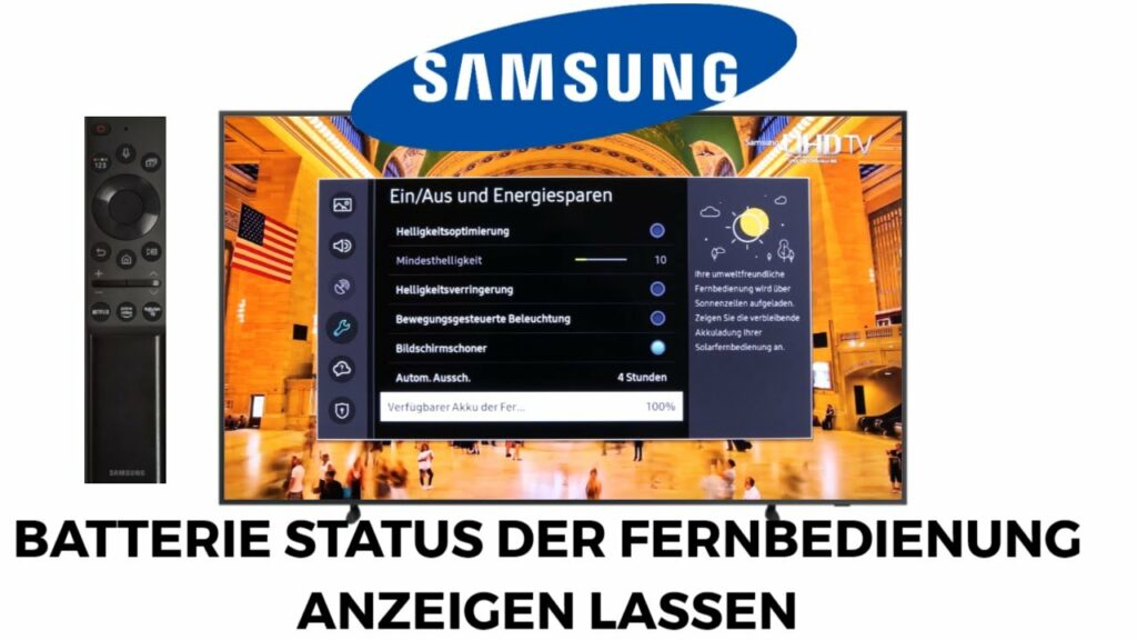 Samsung TV Batterie Status der Fernbedienung anzeigen lassen