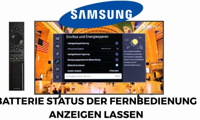 Samsung TV Batterie Status der Fernbedienung anzeigen lassen