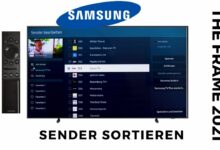 Samsung The Frame 2021 Sender sortieren