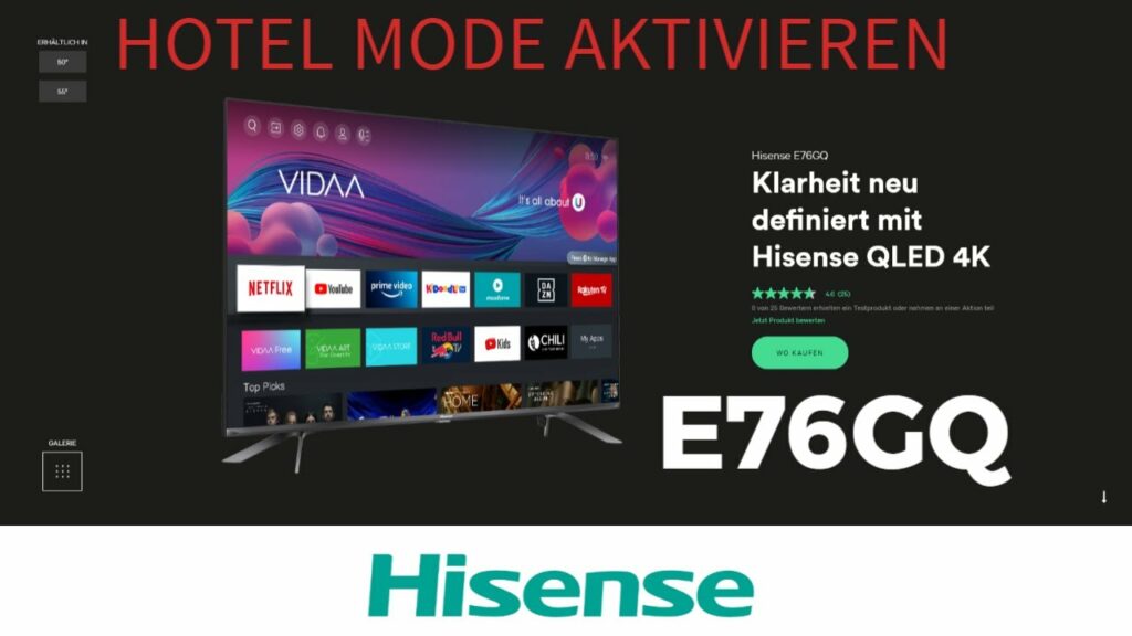 Hisense TV E76GQ Hotel Modus aktivieren