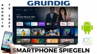 AppleAndroid Handy auf Grundig Fernseher spiegeln