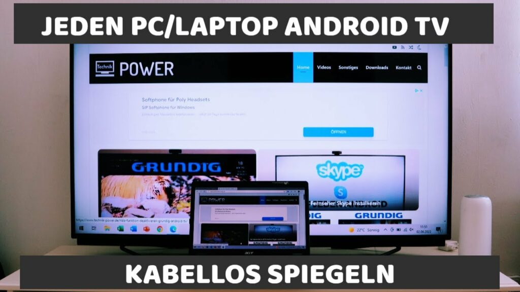 Jeden PC Laptop auf Android Fernseher kabellos spiegeln