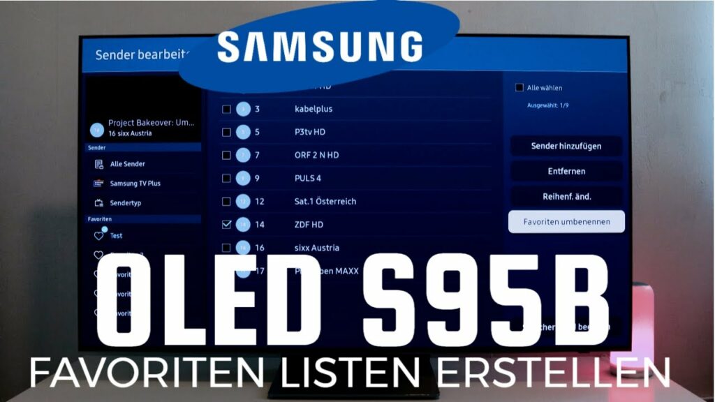 Samsung OLED S95B Favoriten Listen erstellen
