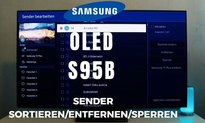 Samsung OLED S95B Sender sortierenloeschensperren