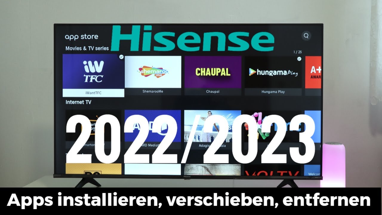 Hisense TV 20222023 Apps installieren verschieben entfernen