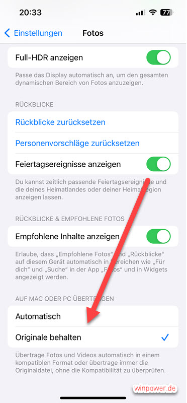 iPhone Fotos nicht als heic format iPhone Fotos nicht als heic format