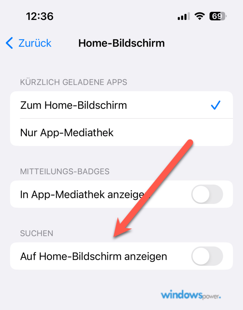 iPhone iOS 16 Suche vom Homescreen entfernen iPhone iOS 16 Suche vom Homescreen entfernen