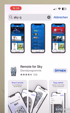 SKY Q Receiver mit Smartphone steuern