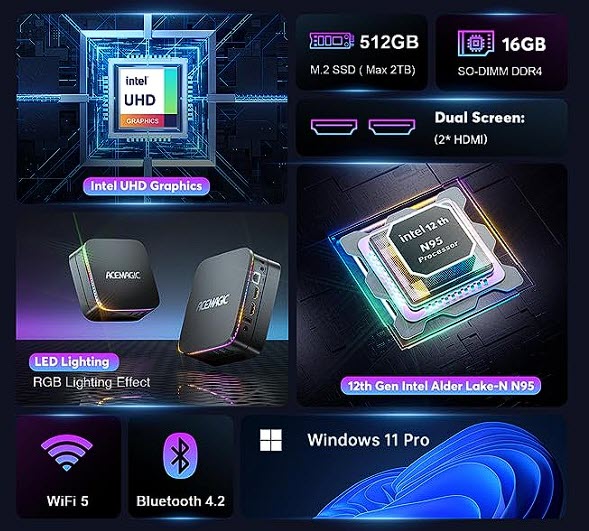 ACEMAGIC AK1Plus RGB Mini PC im Test ACEMAGIC AK1Plus RGB Mini PC im Test