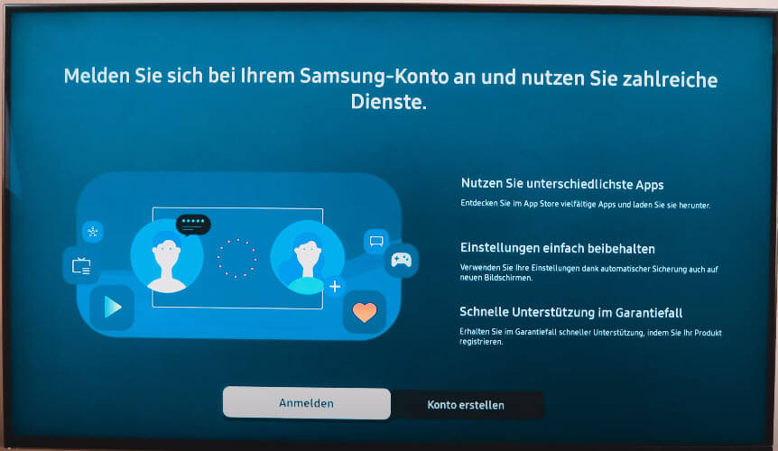 So erstellen Sie ein Konto auf einem Samsung QLED TV 2023