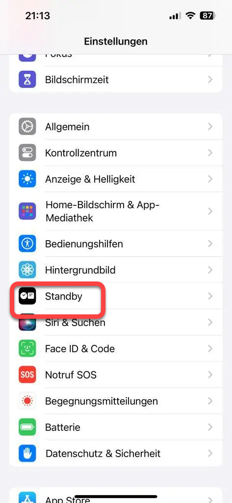 Standby iOS 17