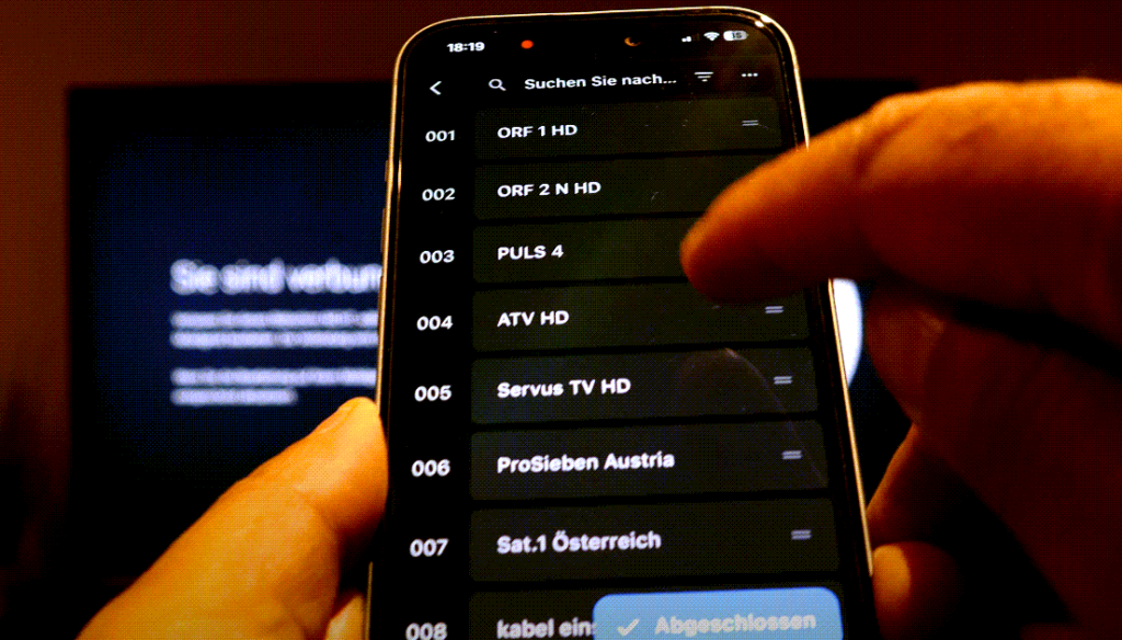 SONY TV 2024 Senderliste am Smartphone sortieren