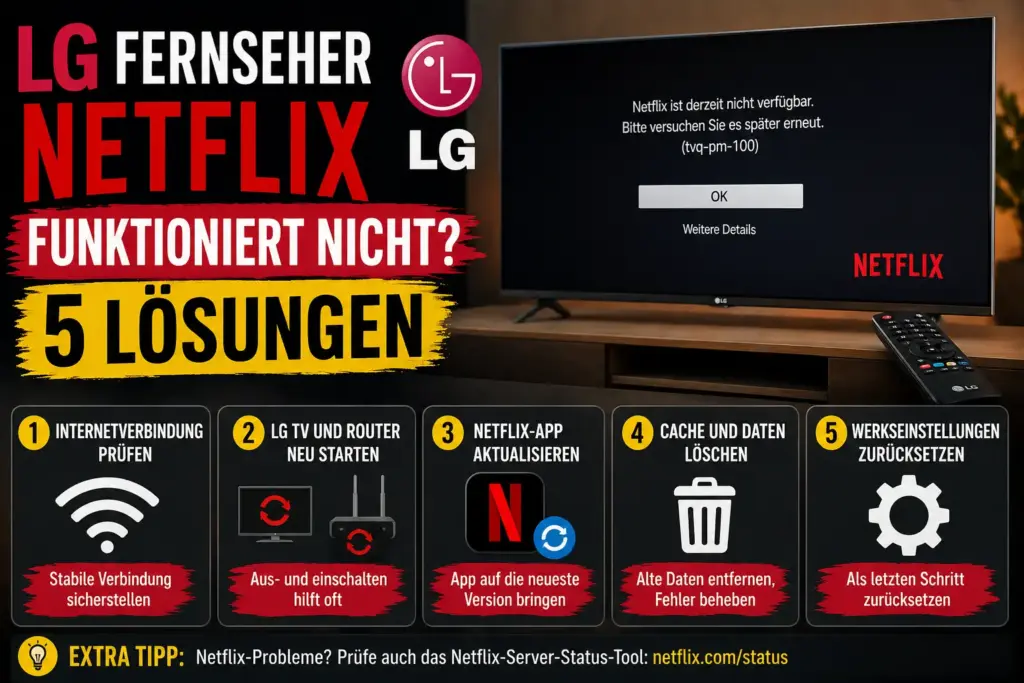 LG Fernseher Netflix funktioniert nicht – 5 Lösungen